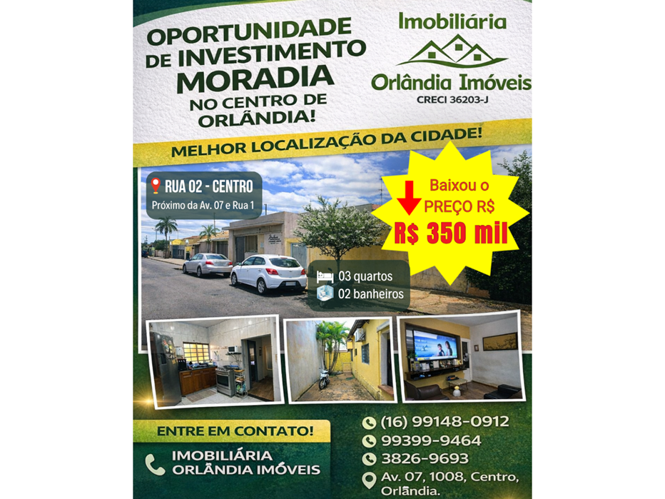 Venda Casa No Centro Orlândia-SP