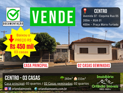 Venda 03 Casas No Centro Orlândia-SP